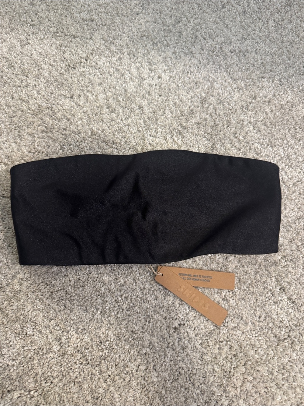SKIMS Shine Spandex Jersey Bandeau In Onyx